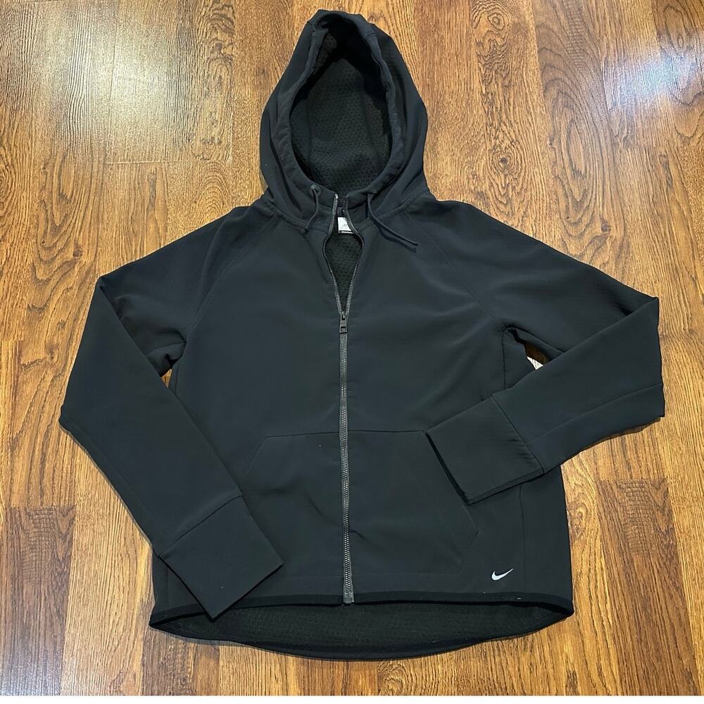 Nike Youth Full Zip Hoodie Jacket Sz Large Black Athletic Sweatshirt Boys/Girls
